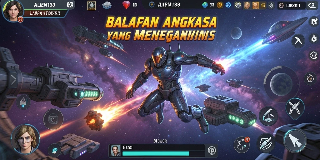 Menampilkan gameplay balapan luar angkasa yang seru dan menantang.