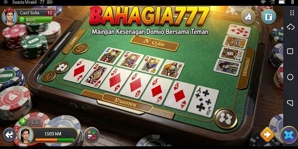 Screenshot gameplay BAHAGIA777 yang menunjukkan keseruan bermain Domino.