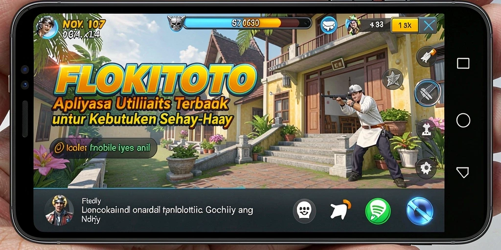 Tampilan utama FLOKITOTO dengan fitur utilitas yang lengkap.