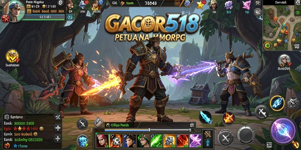 Tampilan screenshot GACOR518 yang menunjukkan aksi seru dalam gameplay MMORPG.