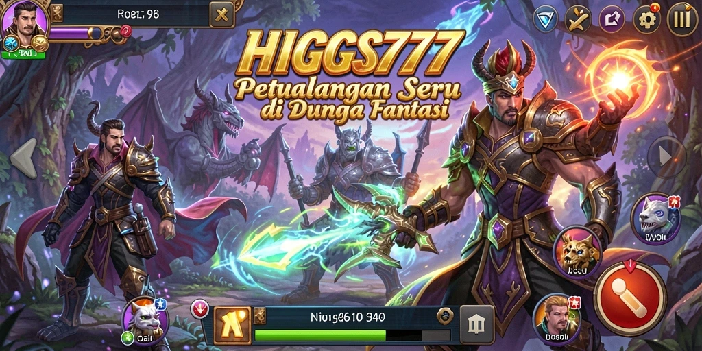 Menggambarkan aksi seru HIGGS777 di dunia petualangan.