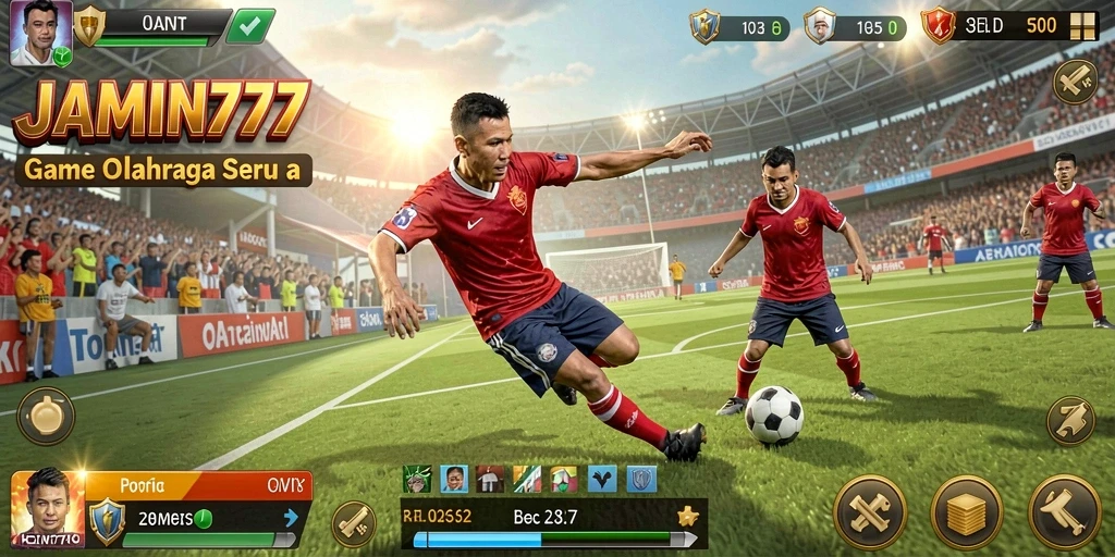 Tampilan utama gameplay JAMIN777 dengan aksi seru olahraga.