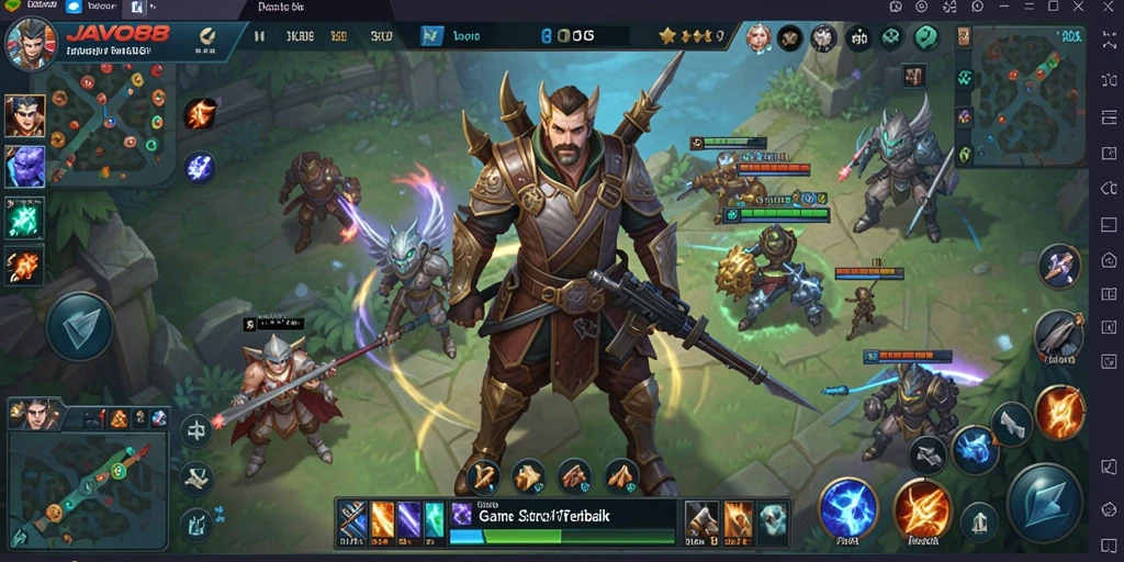 Screenshot gameplay dari <strong>JAVO88</strong> menunjukkan aksi pertempuran yang mendebarkan.