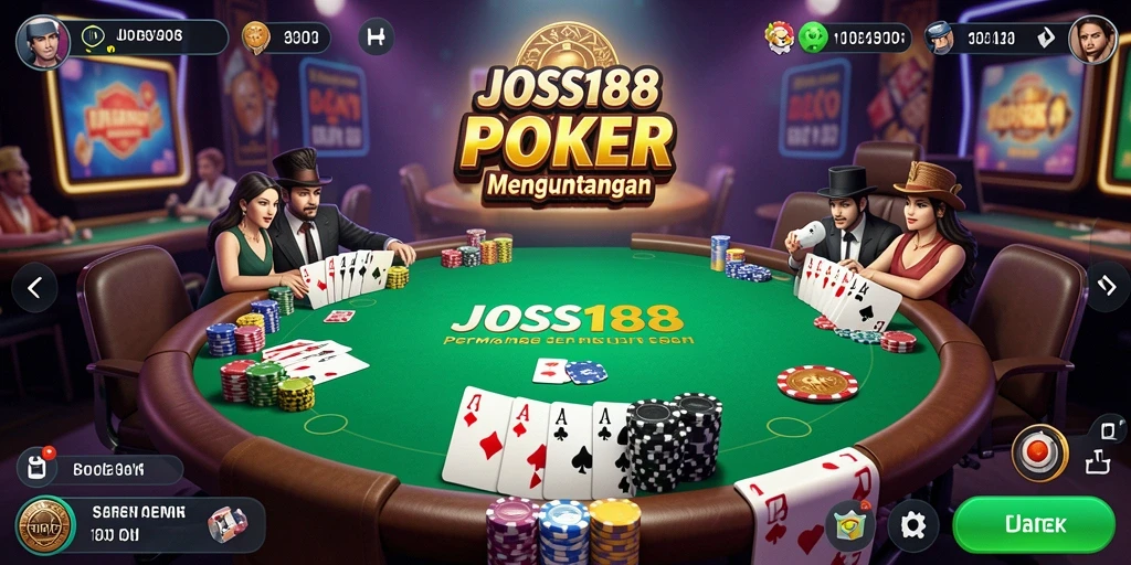 Tampilan screenshot dari gameplay Poker yang mendebarkan.