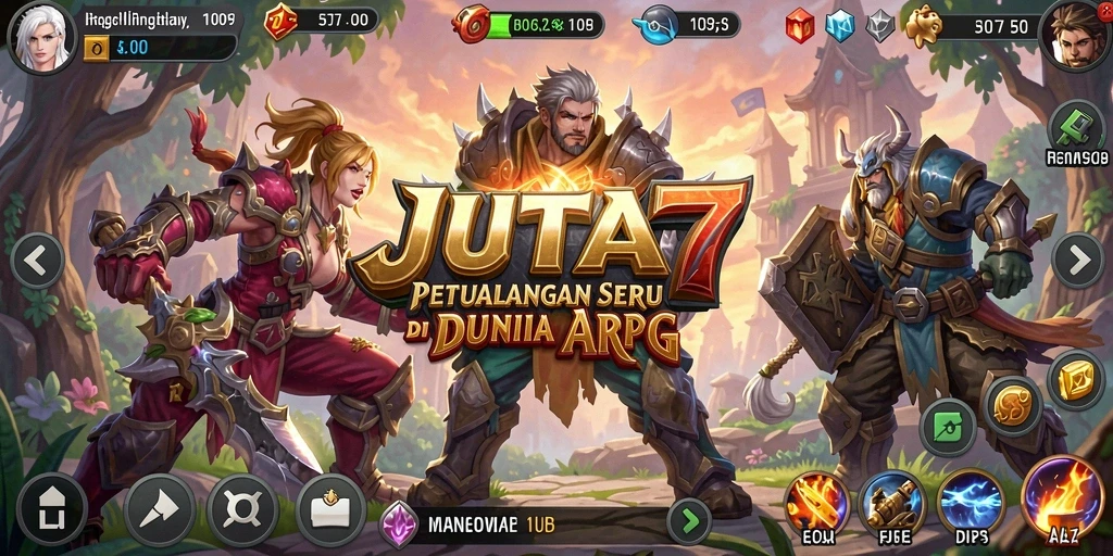 Tangkapan layar menampilkan aksi pertempuran di JUTA7 yang seru.