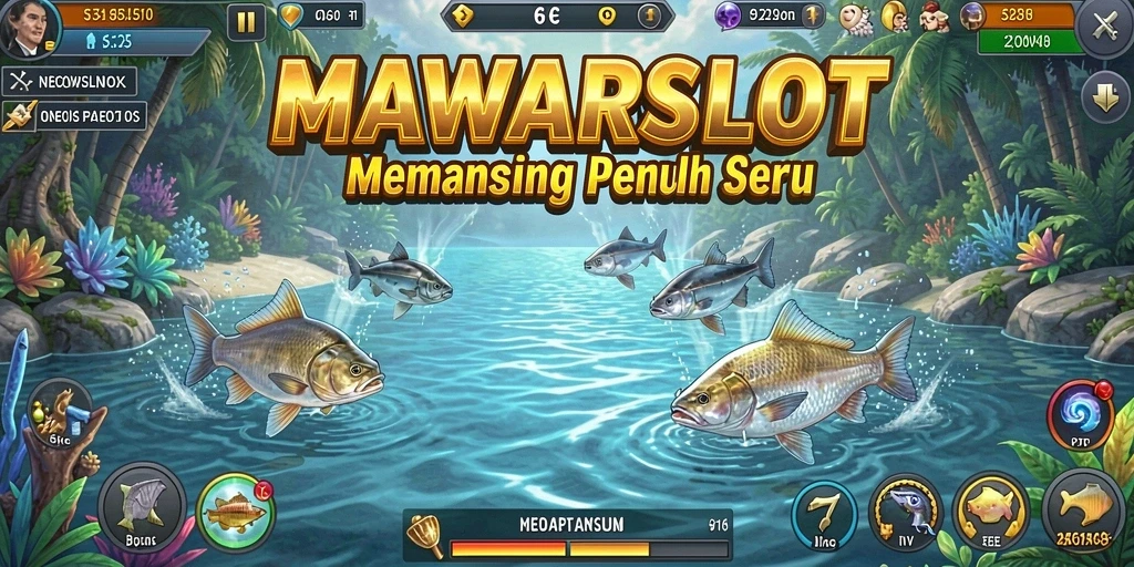 Tampilan gameplay MAWARSLOT dengan aksi memancing yang seru.