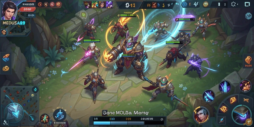 Tampilan gameplay MOBA yang mendebarkan di MEDUSA88.