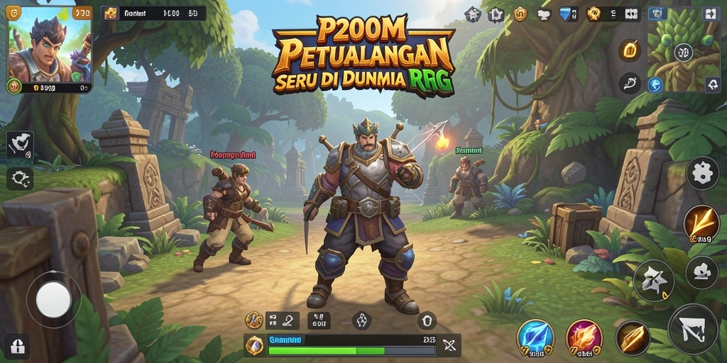 Tangkapan layar permainan P200M yang menampilkan aksi RPG epik.