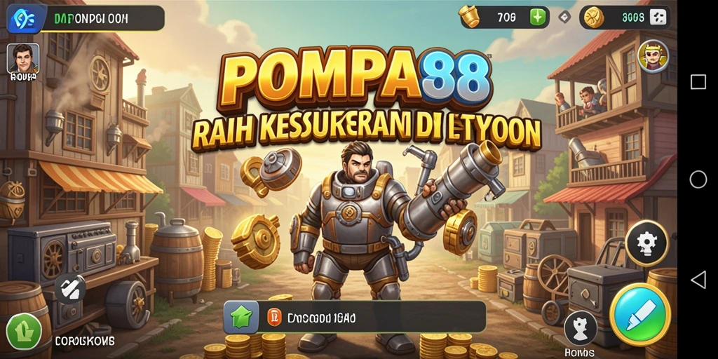 Screenshot POMPA88 menampilkan gameplay mendebarkan dalam mengelola bisnis Tycoon.