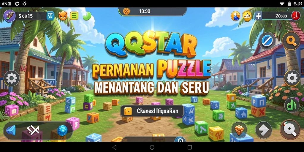 Tampilan gameplay <strong>QQSTAR</strong> dengan berbagai teka-teki yang menarik.