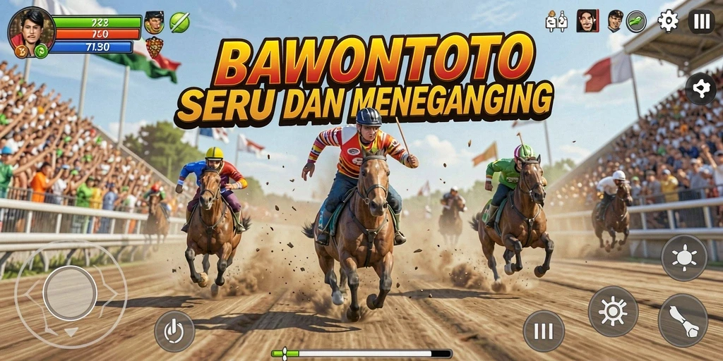 Tampilan gameplay seru dalam balapan yang mendebarkan.