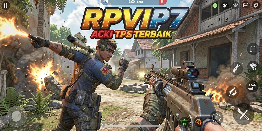 Tampilan gameplay RPVIP7 yang menegangkan dalam pertempuran TPS.