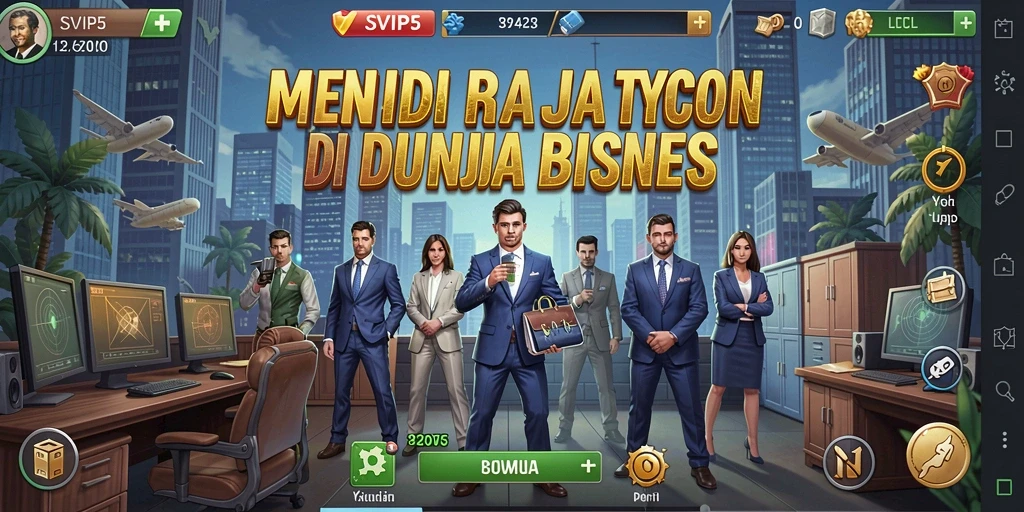 Tampilan gameplay SVIP5 dengan berbagai strategi bisnis yang menarik.